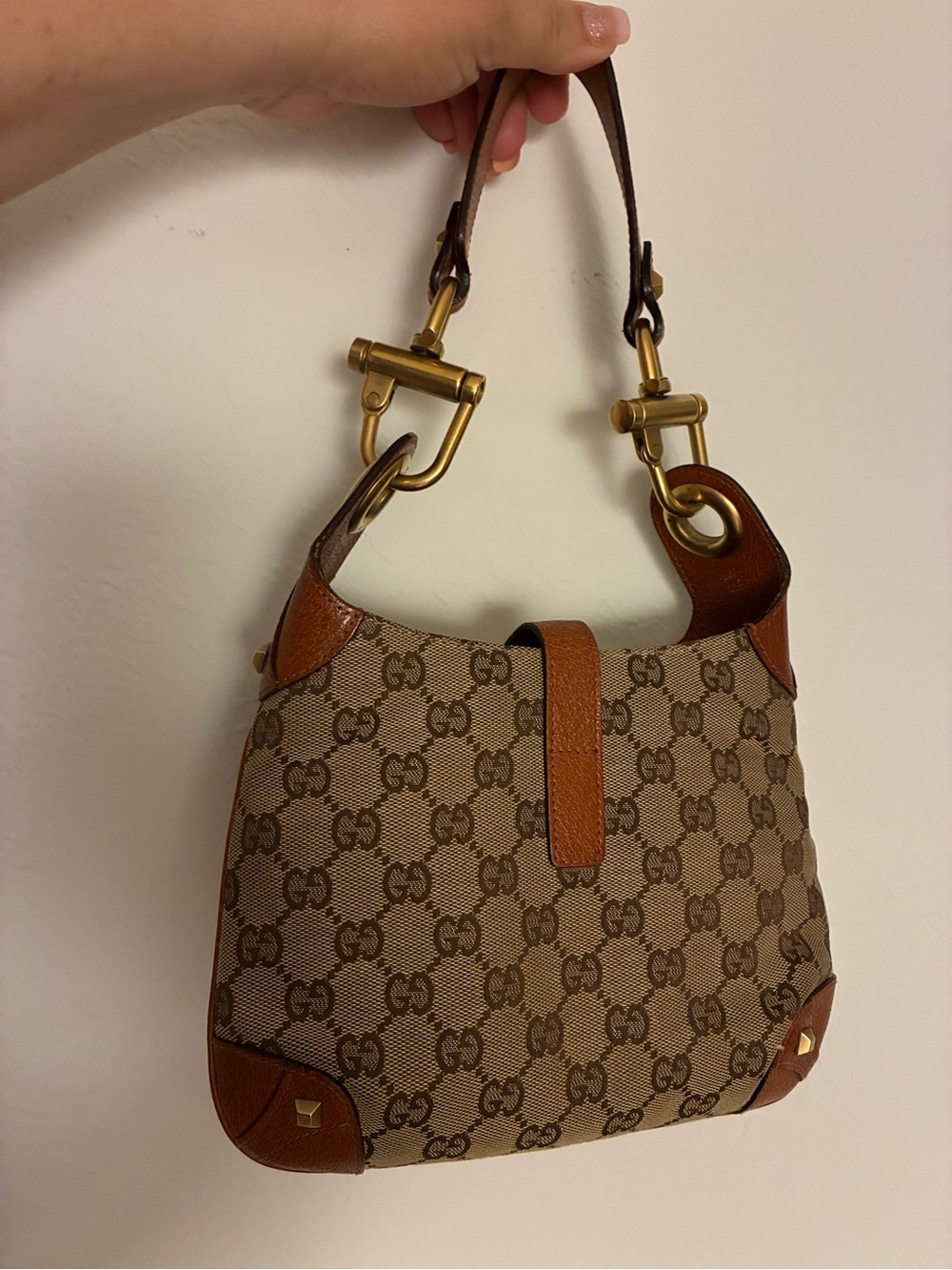 Gucci Brown GG Canvas mini Jackie piston lock Shoulder Bag with Gold Hardware - Picture 9 of 9